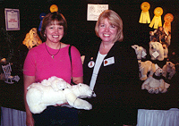 Carol and Mary Lou of Bay Side Bears.  Carol is holding Sweet Dreams.