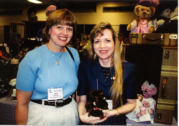 Carol and Dianna Sammet.  Diana is holding a chocolate moair bear.
