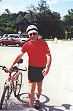 Ed Ramsey is a happy biker.